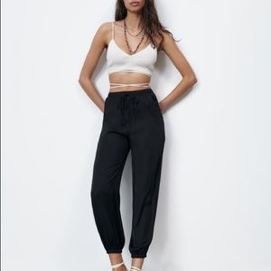 NWT Zara satin effect jogging pants